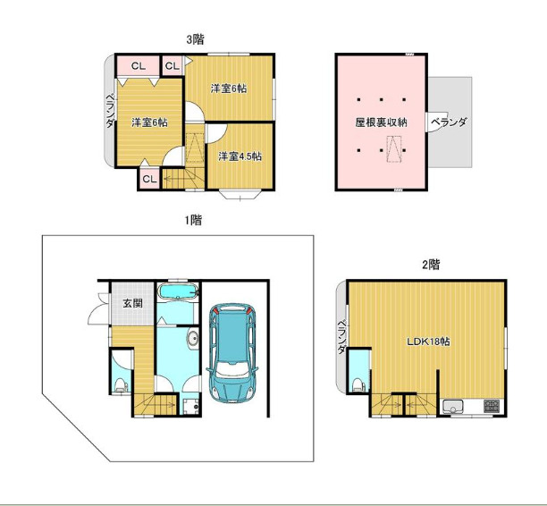 森河内西2丁目　中古戸建の間取り