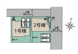 平塚市虹ケ浜　新築戸建　全2棟1期1号棟の間取り