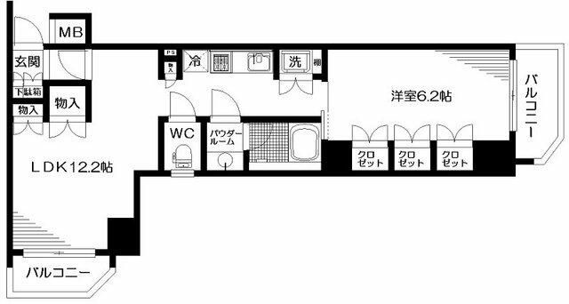 日神デュオステージ新宿若松町の間取り