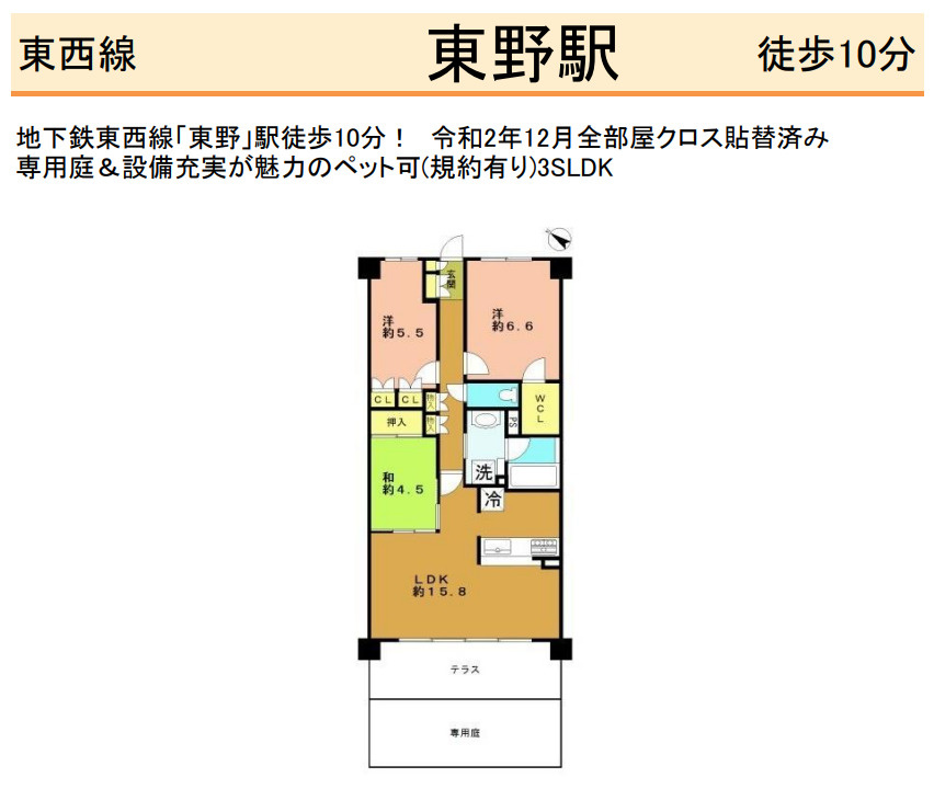 京都市山科区西野左義長町の中古マンションの間取り