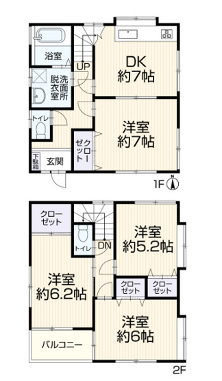 【間取り】 | 綾瀬市落合北5丁目　中古戸建て【仲介手数料無料】 | 海老名市を中心に地域密着で営業♪不動産のことなら「大樹不動産」へ