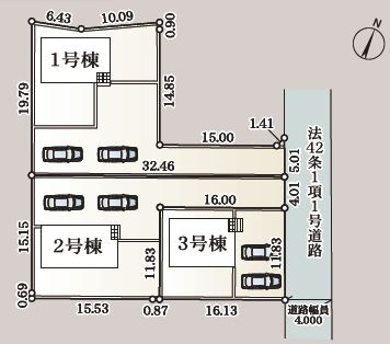 結城市結城　第46　1号棟の区画図