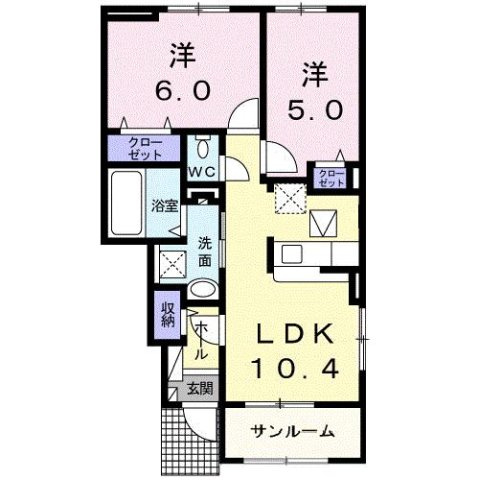 【間取り】 | クラール東村　Ｈ