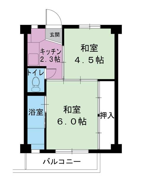 ビレッジハウス中野2号棟の間取り