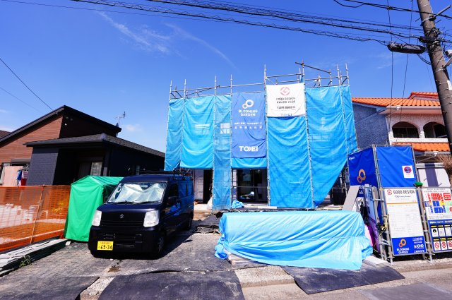 新築　前橋市下新田町2期　Blooming　Garden　1号棟の駐車場|現地写真　駐車スペースは並列3台分可能です！

