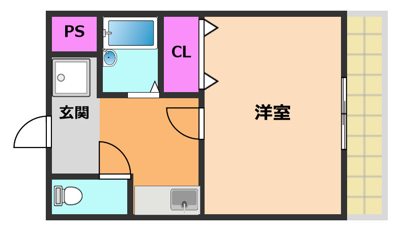 高槻市氷室町２丁目の賃貸マンションの間取り