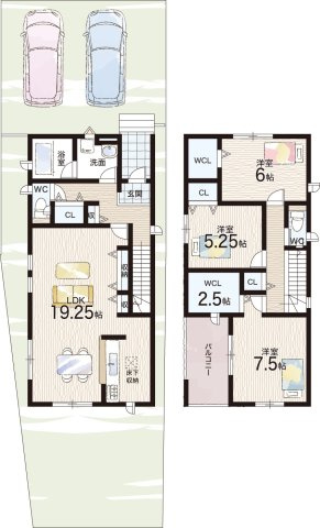 ★東近江市五個荘北町屋町　第1期　新築一戸建ての間取り