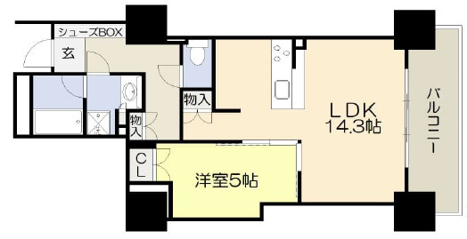 【間取り】 | ローレルタワー堺筋本町