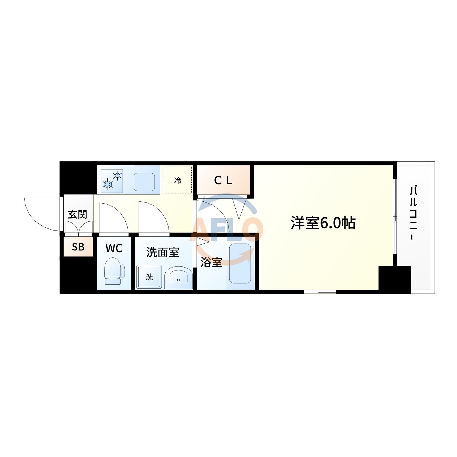 エスリード大阪ザルクスの間取り|エスリード大阪ザ・ルクス　間取り