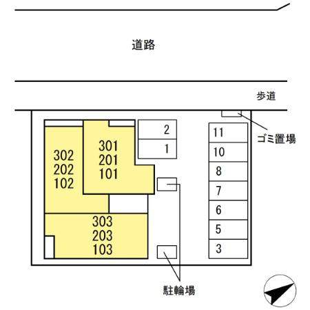 のアパートの区画図