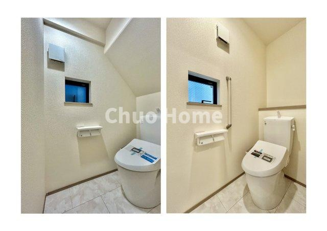 江戸川区北小岩6丁目新築分譲住宅のトイレ|【トイレ×2】温水洗浄便座機能付きトイレ。温水洗浄便座は清潔にお使いいただくための大切なアイテムです。