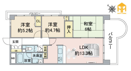 モンテベルデ東梅田の間取り|※現況と図面が異なる場合現況を優先いたします。
