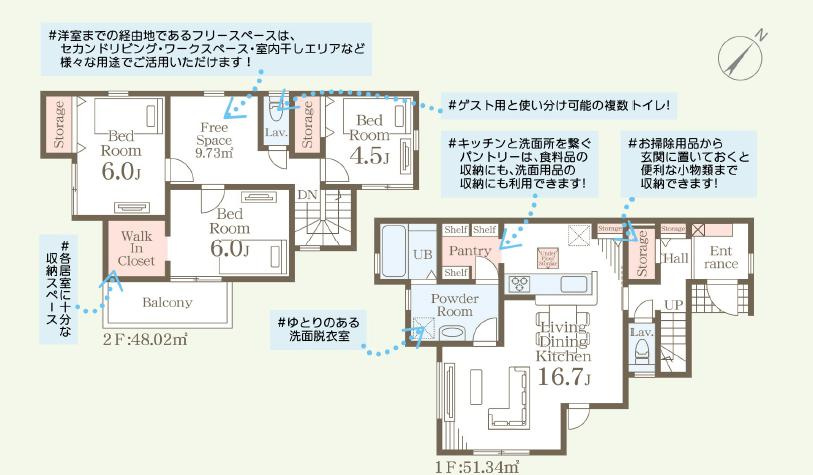 ひたちなか武田第6　新築戸建の間取り