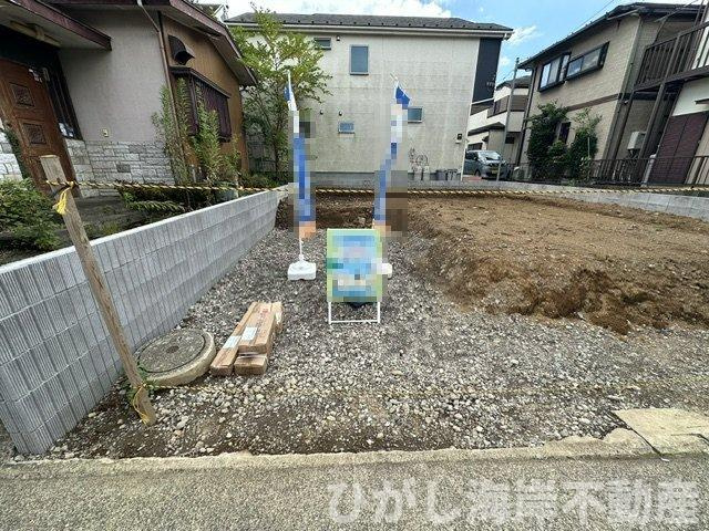 茅ヶ崎市高田４丁目　新築戸建の駐車場|8月6日撮影　工事中　駐車スペース