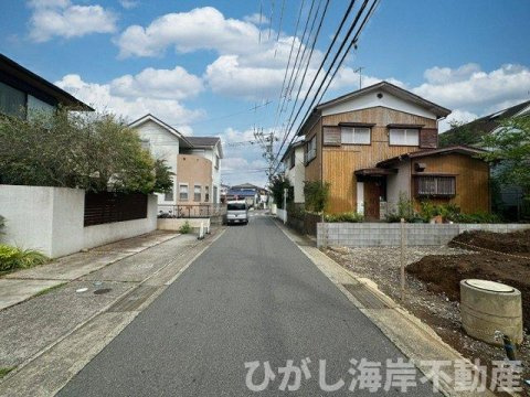茅ヶ崎市高田４丁目　新築戸建の前面道路含む現地写真|現地外観