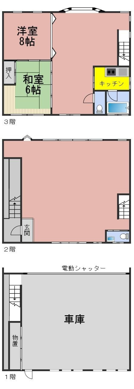 ６７２５３　岐阜市幸ノ町倉庫・事務所の間取り