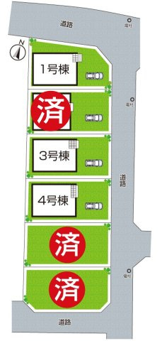 ★京都市西京区大原野灰方町　第1期　新築一戸建ての区画図|全6区画