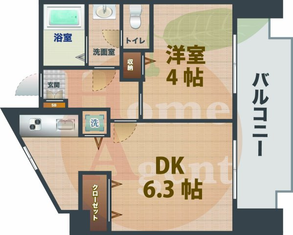 【間取り】 | パークヒルズ落合 | 1DKのお部屋です。