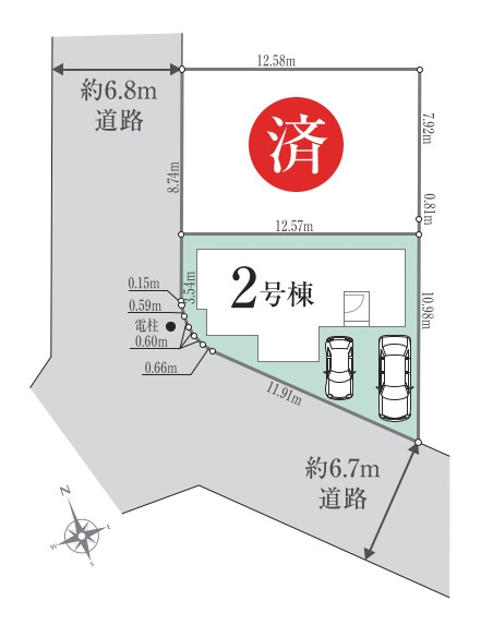 新築／ふじみ野市元福岡２丁目の区画図|駐車スペースあり（車種による）