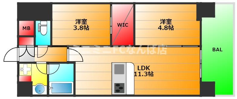 アーバネックス新町Ⅱの間取り|現状有姿