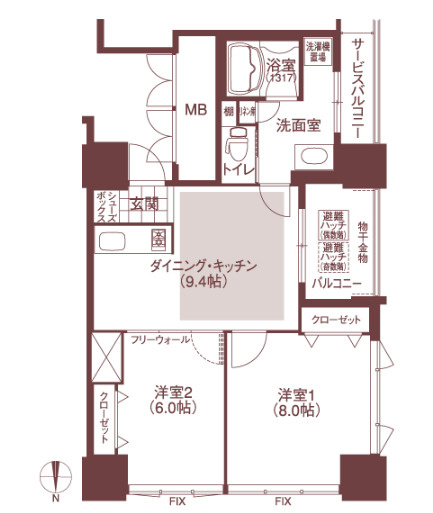 アルグラッド ザ・タワー心斎橋の間取り