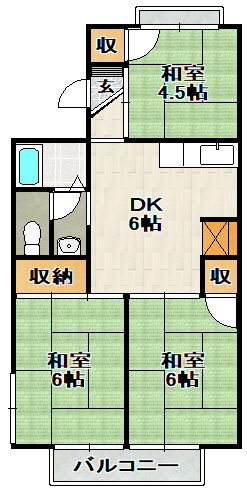 ハートランド逆瀬川の間取り