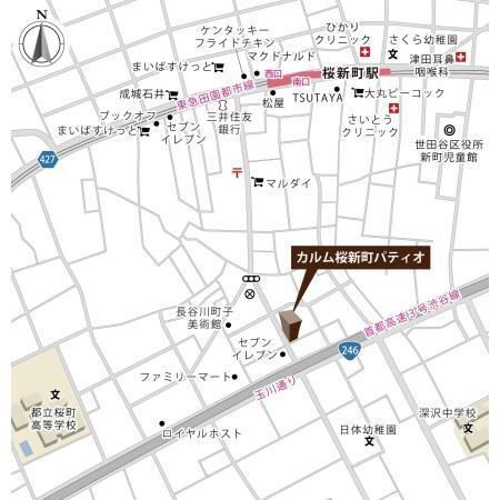 カルム桜新町パティオの地図