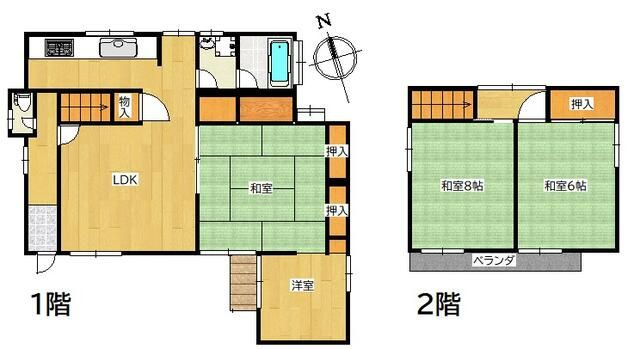 【間取り】 | 砂新田三丁目貸家