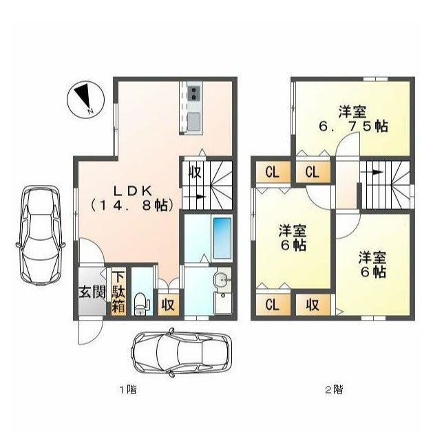 ●津市藤方 2棟バルク売り戸建の間取り