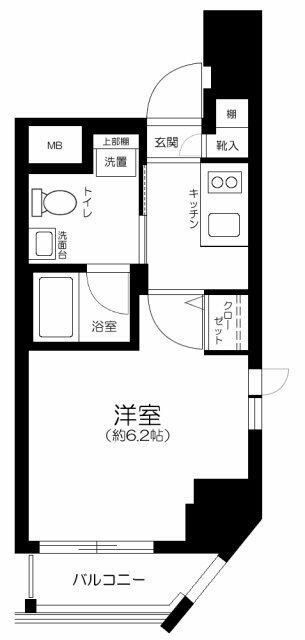 江東区門前仲町１丁目の賃貸マンションの間取り