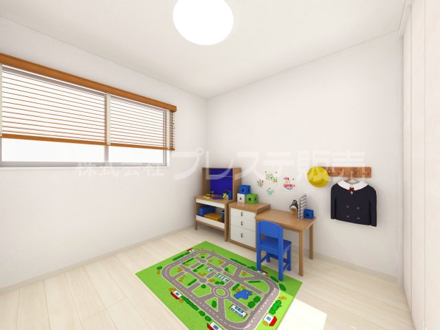 大和郡山市野垣内町の新築一戸建 全６区画の洋室|２号地２階洋室（子供部屋）完成イメージ／全室南向きですので、陽あたり良好です♪