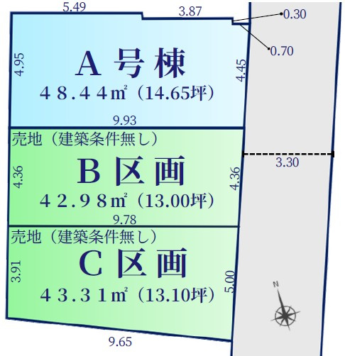 文京区白山5丁目　新築戸建の区画図|区画図