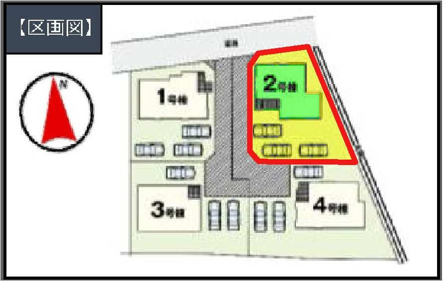 新築　佐波郡玉村町福島2期　2号棟の区画図|2号棟　区画図　北側接道幅員約4.2ｍ			
	
