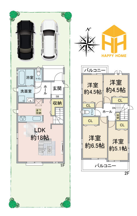 ハートフルタウン東園田町3丁目新築一戸建て全6区画│4LDK+駐車2台可 の間取り|※現況と図面が異なる場合現況を優先いたします。