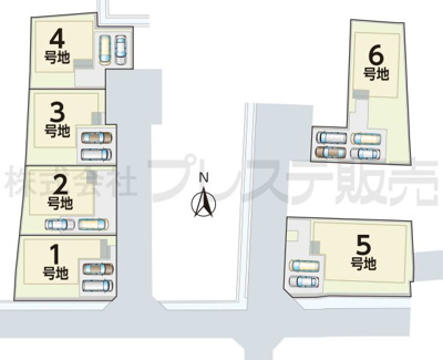 【区画図】 | 大和郡山市野垣内町の新築一戸建 全６区画 | 全体区画図