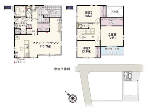 【間取り】 | 南側一面にLDKを配置したリビングで過ごすことが多い方にオススメの家。三面に窓がついているので自然光が入りやすく明るい間取りです。