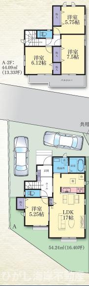 茅ケ崎市南湖５丁目　新築戸建　全２棟の間取り|南向き　４LDK