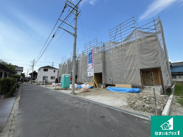 東近江市五個荘簗瀬町　第3期　新築一戸建ての前面道路含む現地写真|現在建築中！落ち着いた街並みで新生活を始めることが出来そう！周辺の物件も併せてご紹介させて頂きます！
