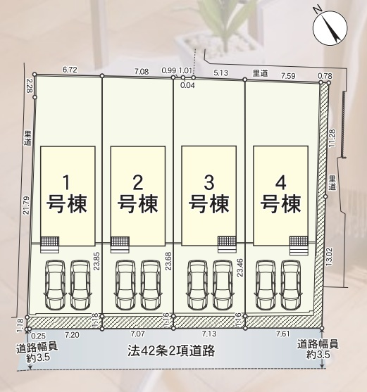東近江市五個荘簗瀬町　第3期　新築一戸建ての区画図|全4区画