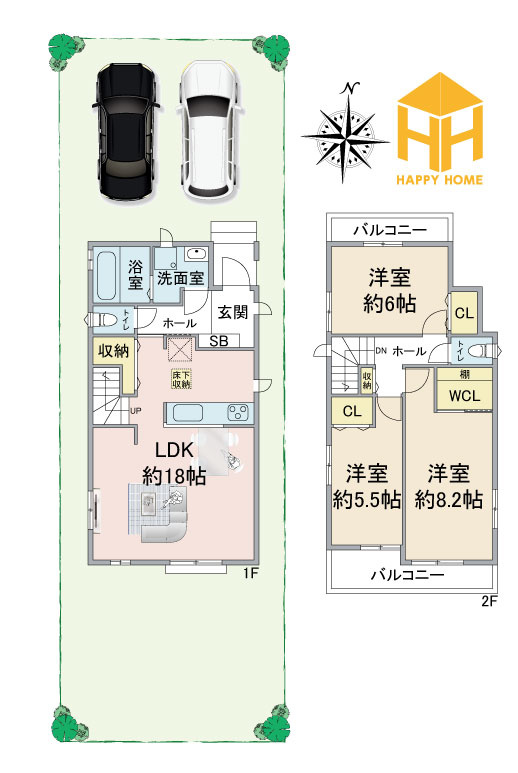 ハートフルタウン東園田町3丁目新築一戸建て全6区画│3LDK+駐車2台可 の間取り|※現況と図面が異なる場合現況を優先いたします。
