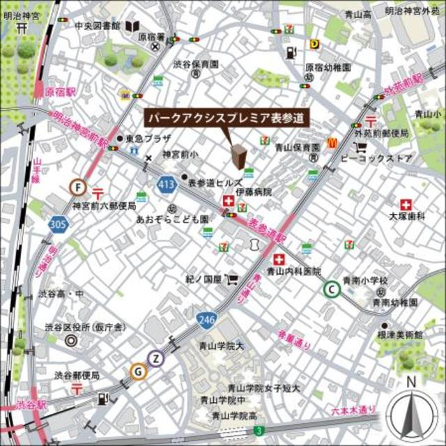 パークアクシスプレミア表参道の地図