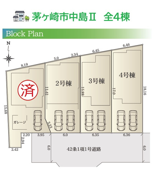 【区画図】 | カースペース並列2台！コンビニ（徒歩6分）ちょっとしたお買い物にも便利な住環境◎