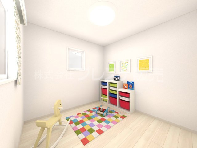 大和郡山市野垣内町の新築一戸建 全６区画の洋室|４号地２階洋室（子供部屋）完成イメージ／全室南向きですので、陽あたり良好です♪