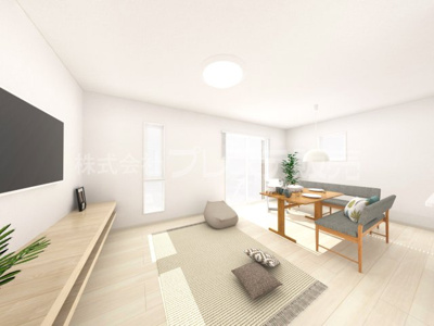 【居間・リビング】 | 大和郡山市野垣内町の新築一戸建 全６区画 | ４号地リビング完成イメージ／ＬＤＫ17.2帖！南向きですので、陽あたり良好です♪※モデルハウスあり