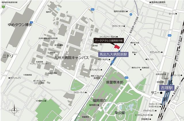 パークアクシス福岡県庁前の地図