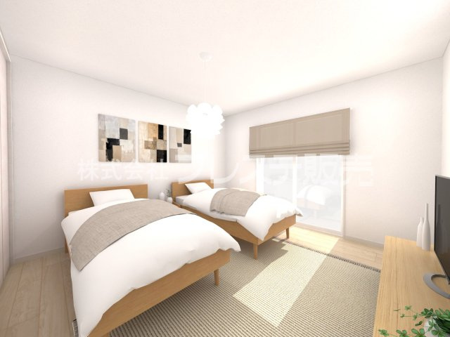 大和郡山市野垣内町の新築一戸建 全６区画の洋室|５号地洋室（主寝室）完成イメージ／南向きですので、陽あたり良好です♪