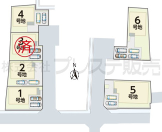 【区画図】 | 大和郡山市野垣内町の新築一戸建 全６区画 | 全体区画図