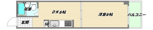 大阪市淀川区木川東３丁目の賃貸マンションの間取り