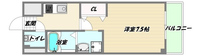大阪市東淀川区東中島４丁目の賃貸マンションの間取り