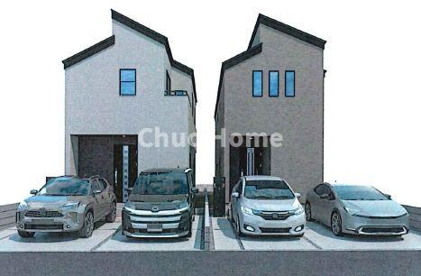 江戸川区西瑞江5丁目新築分譲住宅の完成予想図|【外観パース】長期優良住宅・太陽光発電搭載住宅